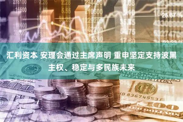 汇利资本 安理会通过主席声明 重申坚定支持波黑主权、稳定与多民族未来